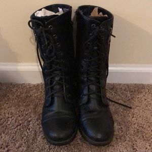 Black combat boots
